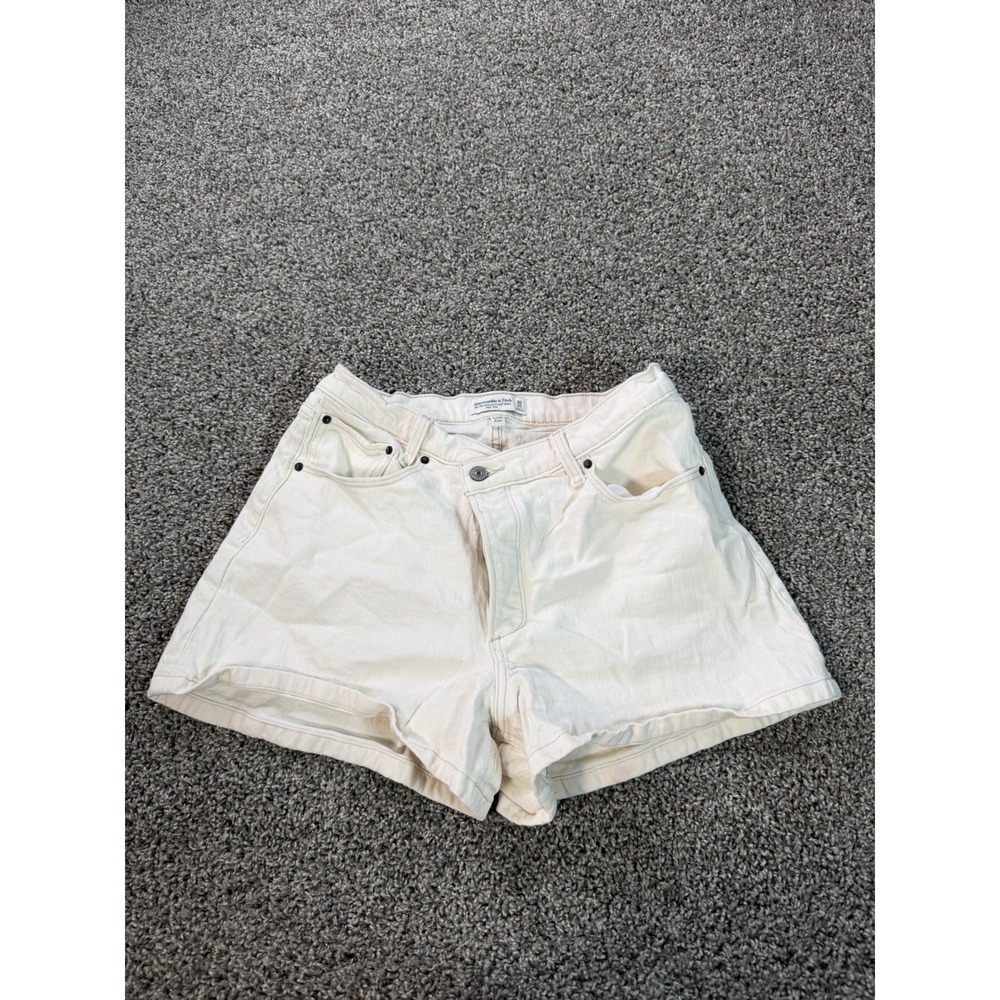 Abercrombie & Fitch The 90s Relaxed Cutoff Jean Shorts Women's Size 30 White